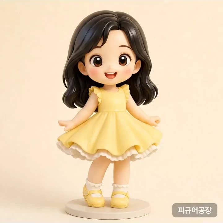 노란 원피스 피규어 생성 예시